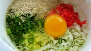 Easy Okonomiyaki Recipe  Japanese Cabbage Pancake [upl. by Aniretac723]