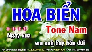 Karaoke Hoa Biển Tone Nam Dễ Hát Nhất  Huỳnh Lê [upl. by Peonir]