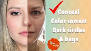 How To Conceal Dark Under Eye Circles and Bags  NO CREASING [upl. by Card]