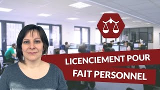 La rupture du contrat de travail  Licenciement pour fait personnel  STMG Droit  digiSchool [upl. by Anelem]