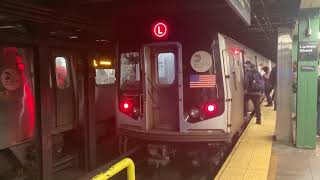 NYCT R143 L Trains At Lorimer Street [upl. by Nod]