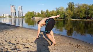 Slow motion sprint on the river beach  Vladyslav Heraskevych [upl. by Nimaynib]