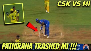 Matheesha Pathirana Bowling 🔥 CSK VS MI IPL 2024 [upl. by Halak]