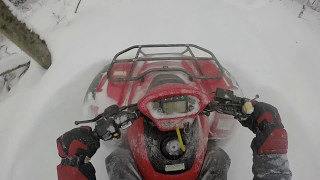 Honda Rincon 650 Going Deep In Snow GoPro [upl. by Herzog938]