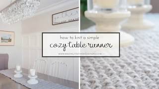 How To Knit A Table Runner  Easy Farmhouse Knit Table Runner [upl. by Ecnarret]