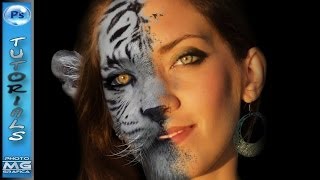 Metamorfosi da viso umano ad animale Photoshop Tutorial italiano [upl. by Annetta]