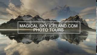 Mountain Vestrahorn  drone view and Aurora timelapse [upl. by Nyrac]