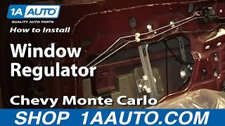 How to Replace Window Regulators 0007 Chevy Monte Carlo [upl. by Thorny]