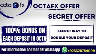 Octafx Promo Code  100 Bonus on every deposit Octa Forex Trading Broker Promocode by Tani in Urdu [upl. by Gayler]