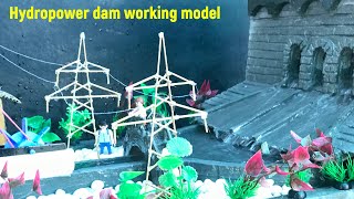 Hydro power dam working model for science exhibition  Hydroelectric dam model for science projects [upl. by Juley]