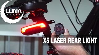 Luna Cycle Milan X5 Wireless Ebike Laser Rear Light [upl. by Zevahc]