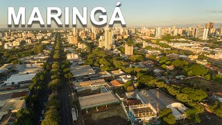 Passeio por Maringá a 3º maior cidade do Paraná por drone 4k [upl. by Saffian181]