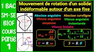 P1  Mouvement de rotation dun solide indéformable autour dun axe fixe  Cours détaillé  1 BAC [upl. by Zobias]