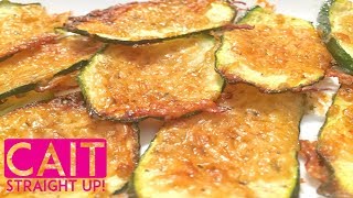 Garlic Parmesan Zucchini Crisps Recipe  Cait Straight Up [upl. by Eniawtna]