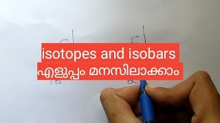 Isotopes and Isobars easy tutorial Malayalam under 3 minutes [upl. by Coward901]