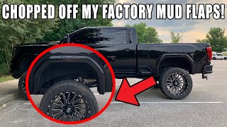 2020 GMC DURAMAX MUDFLAP HACK  FENDER FLARES [upl. by Auot]