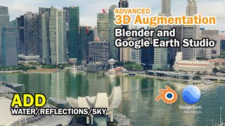 Google Earth Studio amp Blender Tutorial Advanced  3D Water Reflections amp Sky 🌎 [upl. by Ahsitaf148]