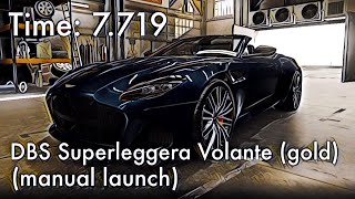 CSR2  ASTON MARTIN DBS Superleggera Volante gold manual launch  tune amp shift time 7719 [upl. by Chaddy]