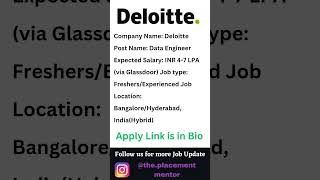 Deloitte Recruitment 2024  Jobs for Freshers [upl. by Gilligan934]