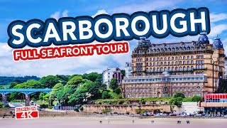 SCARBOROUGH  Full seafront tour of holiday seaside town Scarborough England [upl. by Yeldud]