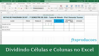 Dividindo Células e Colunas no Excel 365 [upl. by Ettelohcin]