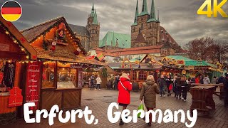 Erfurt Germany Christmas Market Walking tour 4K 60fps  Beautiful Christmas Market [upl. by Glynn203]