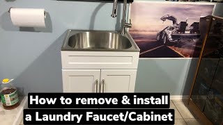 How to install Laundry Faucet  Cabinet removal amp install  step by step Glacier Bay Allinone [upl. by Drofdeb]