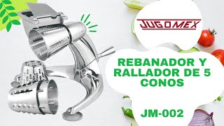 Unboxing Rebanador y rallador de alimentos de 5 conos Jugomex JM002 ¿Cómo funciona ¿Qué incluye [upl. by Arihs]