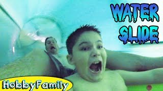 GIANT Indoor Wild Slides at Great Wolf Summer Fun by HobbyFamilyTV [upl. by Bennink]