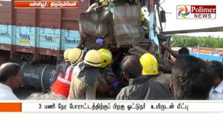 Tirunelveli After 3 hours struggle a driver has been rescued in an accident  Polimer Newas [upl. by Assirok]