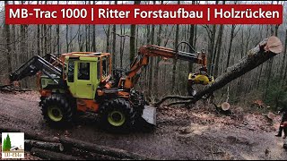 MBTrac 1000  Ritter Forstaufbau  Holzrücken Eichenbrennholz MaschinenSound [upl. by Pirnot]