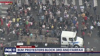 BLM protesters block traffic in Fairfax district [upl. by Andonis418]