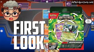 First Look at the Meowscarada ex Deluxe Battle Deck  Pokemon TCG Deck List  Matches [upl. by Hedwiga]