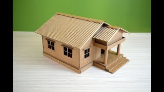 Make a Beautiful House from Cardboard  simple DIY [upl. by Aicertal]