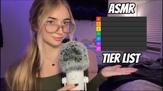 Ultimate ASMR Tier List mouth sounds hand sounds soft spoken popular triggers [upl. by Nerhtak]