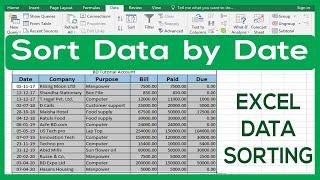 How to Sort Data by Date Excel Data Sorting in Chronological order [upl. by Edithe266]