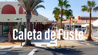 Fuerteventura Caleta de Fuste beach harbour Atlantico shopping center Canary Islands travel [upl. by Ailecnarf122]