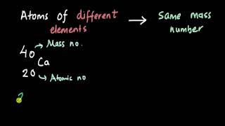 Isobars  Structure of an atom  Chemistry  Khan Academy [upl. by Akire]