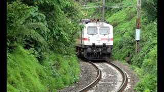 Amazing Train View At Khandala Ghats  VSKP Express Emerges From Thick Greenery amp Climbs Steep Ghats [upl. by Acnairb558]