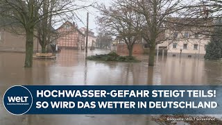 WETTER HochwasserGefahr in Teilen von Deutschland steigt Lage bleibt weiter angespannt [upl. by Lathe]