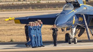 Blue Angels at Americas Airshow 2024 with incredible close formation flying and pilot walk ins  4K [upl. by Baird930]