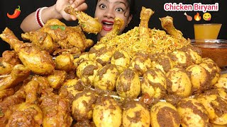 ASMR 🌶️ WHOLE CHICKEN CURRY HYDERABADI CHICKEN BIRYANI 🔥 CHICKEN CURRY WITH SPICY GRAVY 😋 FOOD SHOW [upl. by Freudberg]