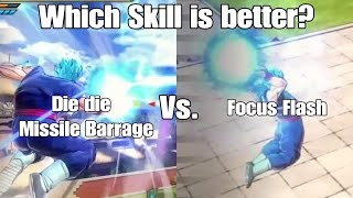 Xenoverse 2 Skill Test Focus Flash Vs Die Die Missile Barrage Strongest super in the game [upl. by Aroc]