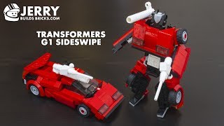 LEGO G1 Sideswipe Transformer instructions MOC 72 [upl. by Afrika]