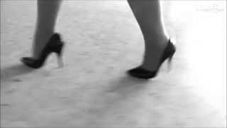 The Sound Of High Heels 11  Black Stilettos Walking [upl. by Streeter776]