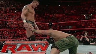 RatedRKO vs John Cena 2on1 Handicap Match RAW Apr 162007 [upl. by Atinrahc408]