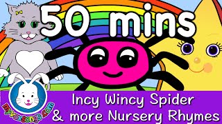 Incy Wincy Spider amp more Nursery Rhymes with lyrics [upl. by Calypso]