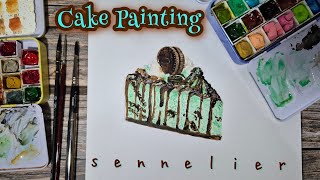 Cake Painting Timelapse Watercolor [upl. by Hungarian]