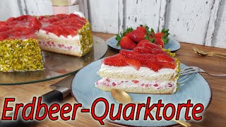 🍓Erdbeer🍓Quarktorte  blitzschnell und einfach  Rezept mit Videoanleitung [upl. by Aneetsirk]