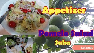 Quick and easy  Pomelo Salad Suha Appetizer  Lets eat [upl. by Rikahs]